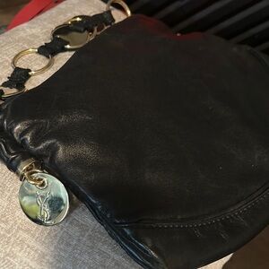 SOLD!! Yves Saint Laurent Black Leather Shoulder Bag- vintage